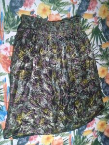 Boho Floral Print Midi Skirt