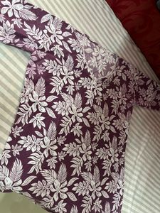 Floral Print Cotton Kurta