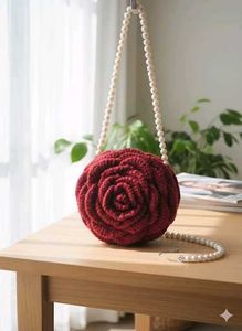 Unique Rose Crochet Clutch Bag