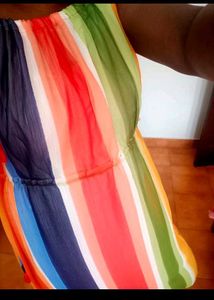 Rainbow Striped Midi