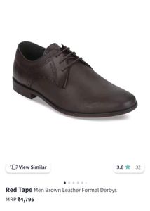 Red Tape Men Brown Leather Formal Derbys