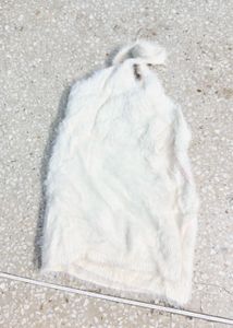 Cozy White Fuzzy Crop Top