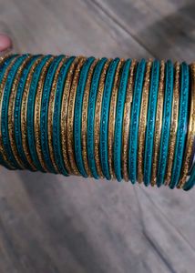 Teal & Gold Bangle Set