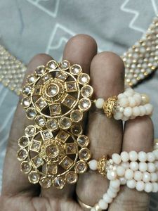 Elegant Pearl &amp; Gold Choker Set
