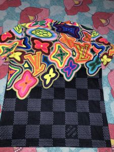 Vibrant LV Inspired Graphic T-Shirt
