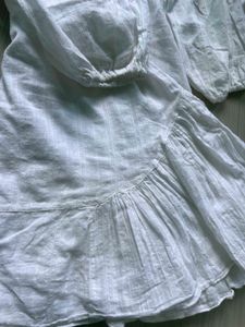 White Embroidered Casual Dress