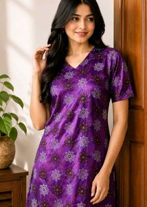 Vibrant Rani Printed Kurta with floral sequin work