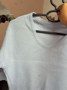 Light Blue Ribbed T-Shirt