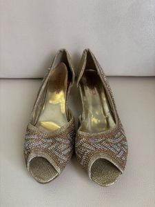 Embellished Peep-Toe Heels