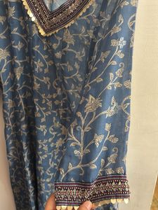 Blue Floral Print Kurta