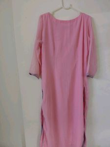 Pink Embroidered Kurta
