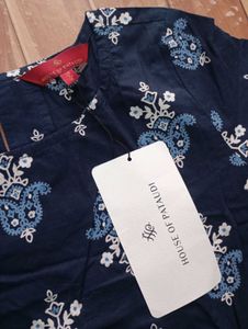 Stylish Blue Ethnic Crop Top &amp; Skirt Set