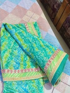 Elegant Green Printed Saree