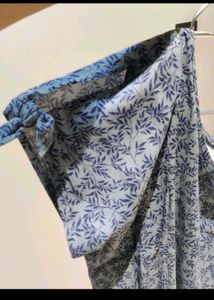 Blue Leaf Print Top