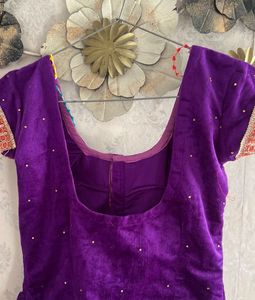 Beautiful Purple Velvet Blouse