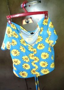 A Pretty Sunflower Crop Top