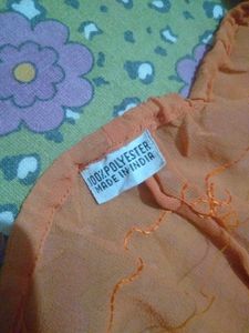 Orange Cold Shoulder Top with Embellishments