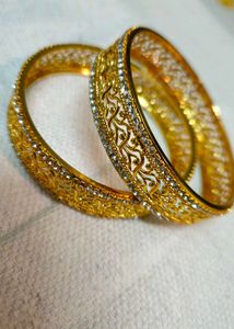 Gold plated stone bangles sets ✨️