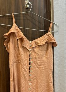 Peach Button Down Maxi Dress