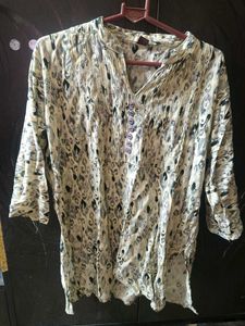 Stylish Abstract Print Tunic Top