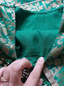 Green Long Kurti With Lining Inside