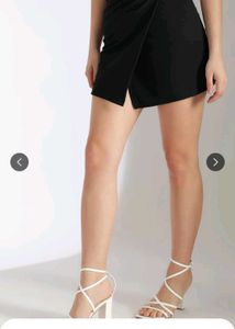 Chic Black Wrap Mini Skirt