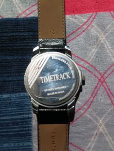 Men's Black Leather Strap Watch