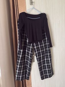 Chic Black & White Plaid Co-ord Set
