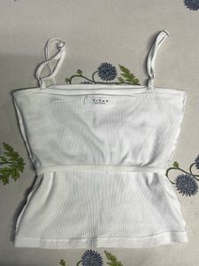 Cute White Cami Top with Bow