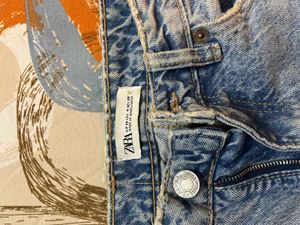 Zara ripped jeans light blue