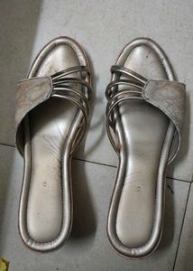 Stylish Gold Slip-On Sandals