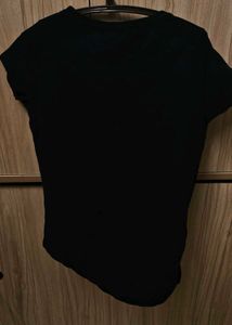 Dark Navy Blue With White Embossed Pattern T-Shirt