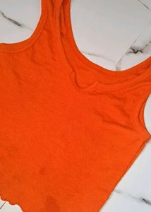 Orange Cropped Tank Top
