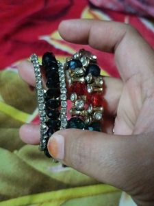 Colorful Beaded &amp; Rhinestone Bracelet Set