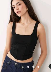 Black Corset Style Crop Top