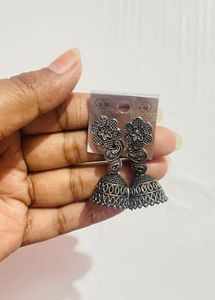 Elegant Oxidized Jhumka Earrings