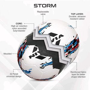 Football | Nivia Storm Rubber Moulded | White Mult