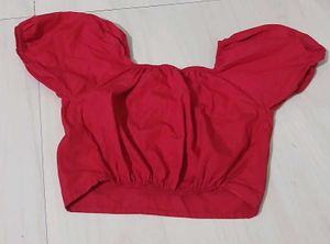 Chic Red Puff Sleeve Top