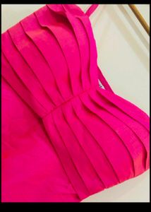 Hot Pink Ruffled Peplum Top