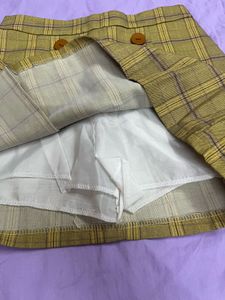 Plaid Button-Front Mini Skirt