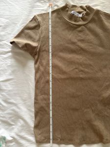 ZARA Ribbed Mock Neck Top