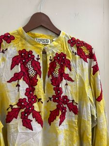 Vibrant Yellow Embroidered Blouse(Brand new )