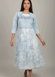 Denim A-Line Midi Dress