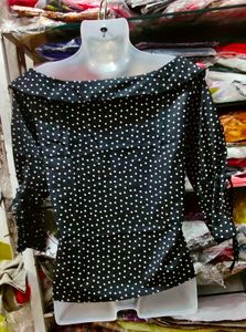 Chic Polka Dot Off-Shoulder Top