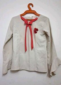 white Bell Sleeve Top