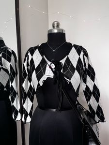 Black Tie Up Crop Top / Shrug