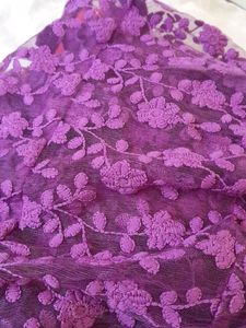 Purple Net Embroidery Top