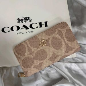 Coach Zip Around Wallet - Brown Monogram WITHOUT B