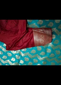 Elegant Teal Banarasi Saree