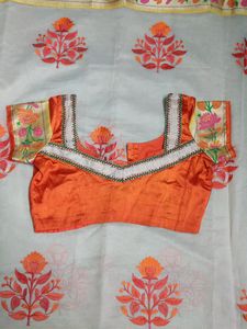Beige Kota saree with Paithani border&amp; Blouse